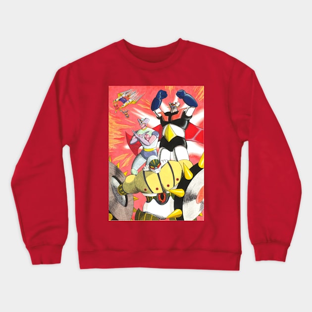 Jeeg VS MazingerZ Crewneck Sweatshirt by CristianoMarzio